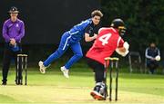 17 August 2023; Sean McNicholl of Leinster Lightning delivers to Tyrone Kane of Munster Reds during the Rario Inter-Provincial Cup match between Munster Reds and Leinster Lightning at The Mardyke in Cork. Photo by Eóin Noonan/Sportsfile