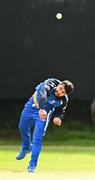 17 August 2023; Simi Singh of Leinster Lightning delivers to Ali Frost of Munster Reds during the Rario Inter-Provincial Cup match between Munster Reds and Leinster Lightning at The Mardyke in Cork. Photo by Eóin Noonan/Sportsfile