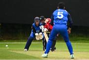 17 August 2023; Tyrone Kane of Munster Reds hits his half a century during the Rario Inter-Provincial Cup match between Munster Reds and Leinster Lightning at The Mardyke in Cork. Photo by Eóin Noonan/Sportsfile