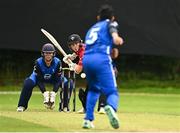 17 August 2023; Amish Sidha of Leinster Lightning delivers to Ali Frost of Munster Reds during the Rario Inter-Provincial Cup match between Munster Reds and Leinster Lightning at The Mardyke in Cork. Photo by Eóin Noonan/Sportsfile