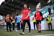 17 August 2023; Shane McEleney and Patrick McEleney, right, of Derry City before the UEFA Europa Conference League Third Qualifying Round second leg match between Derry City and FC Tobol at Tallaght Stadium in Dublin. Photo by Stephen McCarthy/Sportsfile