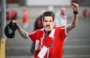 17 August 2023; A Derry City supporter wearing a Borat facemask before the UEFA Europa Conference League Third Qualifying Round second leg match between Derry City and FC Tobol at Tallaght Stadium in Dublin. Photo by Stephen McCarthy/Sportsfile