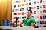 18 August 2023; James Ryan during an Ireland rugby media conference at the Aviva Stadium in Dublin. Photo by Harry Murphy/Sportsfile