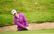 18 August 2023; Leona Maguire of Ireland plays from the bunker during day two of the ISPS HANDA World Invitational presented by AVIV Clinics 2023 at Galgorm Castle Golf Club in Ballymena, Antrim. Photo by Ramsey Cardy/Sportsfile