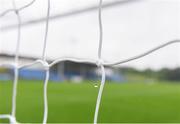 18 August 2023; A detailed view of water dripping from the goal net before the Sports Direct Men’s FAI Cup Second Round match between UCD and Galway United at the UCD Bowl in Dublin. Photo by John Sheridan/Sportsfile
