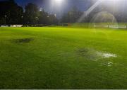 18 August 2023; A view of pitch conditions after the Sports Direct Men’s FAI Cup Second Round match between UCD and Galway United at the UCD Bowl in Dublin was abandoned following a half-time pitch inspection. Photo by John Sheridan/Sportsfile