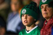 18 August 2023; A Kerry FC supporter looks on during the Sports Direct Men’s FAI Cup Second Round match between Kerry FC and Drogheda United at Mounthawk Park in Tralee, Kerry. Photo by Michael P Ryan/Sportsfile