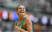 19 August 2023; Kate O’Connor of Ireland reacts after finishing third in the 100m hurdles of the Women's Heptathlon during day one of the World Athletics Championships at the National Athletics Centre in Budapest, Hungary. Photo by Sam Barnes/Sportsfile