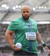 19 August 2023; Eric Favors of Ireland during the men's shot put during day one of the World Athletics Championships at the National Athletics Centre in Budapest, Hungary. Photo by Sam Barnes/Sportsfile
