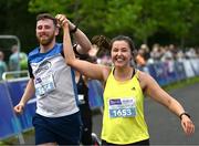 19 August 2023; Hayley Clarke and Peter Farrell, both from Meath, during the Irish Life Race Series– Frank Duffy 10 Mile at Phoenix Park in Dublin. Photo by Piaras Ó Mídheach/Sportsfile