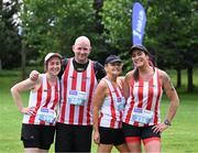 19 August 2023; Runners from Trim AC in Meath, from left, Sinead Togher, Mark Ginnerty, Hannah Hartnett and Melanie Walsh after the Irish Life Race Series– Frank Duffy 10 Mile at Phoenix Park in Dublin. Photo by Piaras Ó Mídheach/Sportsfile