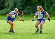 12 August 2023; Action from Fethard, Tipperary, and Clann Na nGael, Westmeath, in the senior competition at the 2023 currentaccount.ie All-Ireland Club 7s tournament at Naomh Mearnóg GAA Club in Malahide, Dublin. Photo by Piaras Ó Mídheach/Sportsfile