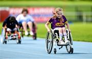 19 August 2023; Grace Murphy competes in the 100m race during the Para Athletic South East Games at Waterford Regional Sports Centre in Waterford. Photo by Eóin Noonan/Sportsfile
