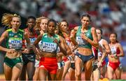 19 August 2023; Sophie O'Sullivan of Ireland, right, competes in the women's 1500m during day one of the World Athletics Championships at the National Athletics Centre in Budapest, Hungary. Photo by Sam Barnes/Sportsfile