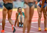 19 August 2023; Sophie O'Sullivan of Ireland reacts after finishing eighth in the women's 1500m during day one of the World Athletics Championships at the National Athletics Centre in Budapest, Hungary. Photo by Sam Barnes/Sportsfile