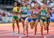 19 August 2023; Ciara Mageean of Ireland, second from left, competes in the women's 1500m during day one of the World Athletics Championships at the National Athletics Centre in Budapest, Hungary. Photo by Sam Barnes/Sportsfile