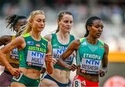 19 August 2023; Ciara Mageean of Ireland, centre, competes in the women's 1500m during day one of the World Athletics Championships at the National Athletics Centre in Budapest, Hungary. Photo by Sam Barnes/Sportsfile