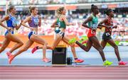 19 August 2023; Sarah Healy of Ireland, centre, competes in the women's 1500m during day one of the World Athletics Championships at the National Athletics Centre in Budapest, Hungary. Photo by Sam Barnes/Sportsfile