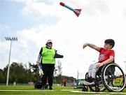 19 August 2023; Thomas Murphy competes in the javelin event during the Para Athletic South East Games at Waterford Regional Sports Centre in Waterford. Photo by Eóin Noonan/Sportsfile