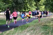 19 August 2023; Runners warm-up before the Irish Life Race Series – Frank Duffy 10 Mile at Phoenix Park in Dublin. Photo by Piaras Ó Mídheach/Sportsfile