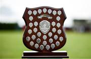 19 August 2023; A view of the trophy before the FAI Women’s Amateur Shield Final 2023 match between St Patrick’s CYFC and Wilton United at Newhill Park in Two Mile Borris, Tipperary. Photo by Tom Beary/Sportsfile