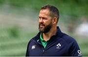 19 August 2023; Ireland head coach Andy Farrell before the Bank of Ireland Nations Series match between Ireland and England at Aviva Stadium in Dublin. Photo by Ramsey Cardy/Sportsfile