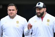 19 August 2023; Joe Marler, right, and Jamie George of England before the Bank of Ireland Nations Series match between Ireland and England at Aviva Stadium in Dublin. Photo by Brendan Moran/Sportsfile