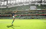 19 August 2023; Ross Byrne of Ireland before the Bank of Ireland Nations Series match between Ireland and England at the Aviva Stadium in Dublin. Photo by Harry Murphy/Sportsfile