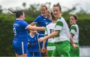 19 August 2023; Barbara O'Connell of Wilton United celebrates after scoring her side's second goal during the FAI Women’s Amateur Shield Final 2023 match between St Patrick’s CYFC and Wilton United at Newhill Park in Two Mile Borris, Tipperary. Photo by Tom Beary/Sportsfile