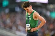 19 August 2023; Luke McCann of Ireland after competing in the men's 1500m during day one of the World Athletics Championships at the National Athletics Centre in Budapest, Hungary. Photo by Sam Barnes/Sportsfile