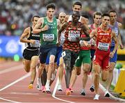 19 August 2023; Luke McCann of Ireland, left, competes in the men's 1500m during day one of the World Athletics Championships at the National Athletics Centre in Budapest, Hungary. Photo by Sam Barnes/Sportsfile