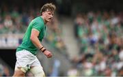 19 August 2023; Cian Prendergast of Ireland during the Bank of Ireland Nations Series match between Ireland and England at Aviva Stadium in Dublin. Photo by Brendan Moran/Sportsfile