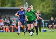 19 August 2023; Sadbh Doyle of Peamount United in action against Fiona Donnelly of Bohemians during the SSE Airtricity Women's Premier Division match between Peamount United and Bohemians at PRL Park in Greenogue, Dublin. Photo by Stephen Marken/Sportsfile