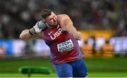 19 August 2023; Joe Kovacs of USA competes in the men's shot put final during day one of the World Athletics Championships at the National Athletics Centre in Budapest, Hungary. Photo by Sam Barnes/Sportsfile
