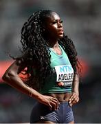 20 August 2023; Rhasidat Adeleke of Ireland before competing in the women's 400m during day two of the World Athletics Championships at National Athletics Centre in Budapest, Hungary. Photo by Sam Barnes/Sportsfile