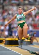 20 August 2023; Kate O’Connor of Ireland competes in long jump event of the women's Heptathlon during day two of the World Athletics Championships at National Athletics Centre in Budapest, Hungary. Photo by Sam Barnes/Sportsfile