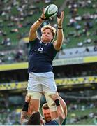 19 August 2023; Cian Prendergast of Ireland catches a lineout before the Bank of Ireland Nations Series match between Ireland and England at the Aviva Stadium in Dublin. Photo by Harry Murphy/Sportsfile
