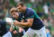 19 August 2023; Tadhg Beirne, right, and Cian Prendergast of Ireland before the Bank of Ireland Nations Series match between Ireland and England at the Aviva Stadium in Dublin. Photo by Harry Murphy/Sportsfile