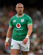 19 August 2023; Keith Earls of Ireland during the Bank of Ireland Nations Series match between Ireland and England at Aviva Stadium in Dublin. Photo by Brendan Moran/Sportsfile