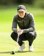 20 August 2023; Stephanie Meadow of Northern Ireland lines up a putt on the 5th green during day four of the ISPS HANDA World Invitational presented by AVIV Clinics 2023 at Galgorm Castle Golf Club in Ballymena, Antrim. Photo by Ramsey Cardy/Sportsfile