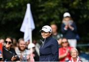 20 August 2023; Alexa Pano of USA reacts after a chip onto the 18th green during day four of the ISPS HANDA World Invitational presented by AVIV Clinics 2023 at Galgorm Castle Golf Club in Ballymena, Antrim. Photo by Ramsey Cardy/Sportsfile