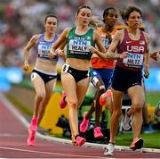 20 August 2023; Sarah Healy of Ireland, centre, competes in the women's 1500m semi-final during day two of the World Athletics Championships at National Athletics Centre in Budapest, Hungary. Photo by Sam Barnes/Sportsfile