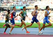 20 August 2023; Andrew Coscoran of Ireland, centre, competes in the men's 1500m semi-final during day two of the World Athletics Championships at National Athletics Centre in Budapest, Hungary. Photo by Sam Barnes/Sportsfile