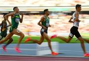 20 August 2023; Andrew Coscoran of Ireland, centre, competes in the men's 1500m semi-final during day two of the World Athletics Championships at National Athletics Centre in Budapest, Hungary. Photo by Sam Barnes/Sportsfile