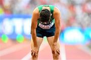 20 August 2023; Andrew Coscoran of Ireland reacts after finishing 14th in the men's 1500m semi-final during day two of the World Athletics Championships at National Athletics Centre in Budapest, Hungary. Photo by Sam Barnes/Sportsfile