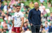 19 August 2023; England head coach Steve Borthwick and George Ford of England before the Bank of Ireland Nations Series match between Ireland and England at Aviva Stadium in Dublin. Photo by Ramsey Cardy/Sportsfile