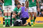 19 August 2023; Andrew Porter of Ireland is assessed after a head collision during the Bank of Ireland Nations Series match between Ireland and England at Aviva Stadium in Dublin. Photo by Ramsey Cardy/Sportsfile