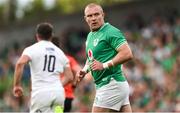 19 August 2023; Keith Earls of Ireland during the Bank of Ireland Nations Series match between Ireland and England at Aviva Stadium in Dublin. Photo by Ramsey Cardy/Sportsfile