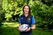 21 August 2023; Contact and breakdown coach Maz Reilly poses for a portrait during a Leinster Rugby women's media conference at Leinster HQ in Dublin. Photo by Tyler Miller/Sportsfile