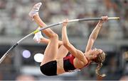 21 August 2023; Caroline Bonde Holm of Denmark competes in the women's pole vault during day three of the World Athletics Championships at the National Athletics Centre in Budapest, Hungary. Photo by Sam Barnes/Sportsfile